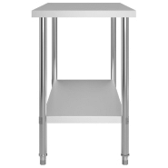 Vidaxl table de travail de cuisine avec étagère 120x60x150 cm inox 3054470_5