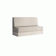 Composition lit escamotable avec rangement blanc - Dynamo Sofa - Canapé blanc cassé 140x200 cm - L201 cm_5