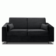 Canapé convertible express Jackson - Matelas BULTEX® 160 cm - Sommier à lattes - Polyuréthane noir - Ouverture rapide_5