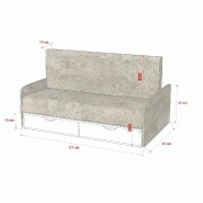 Armoire lit escamotable KOMPACT SOFA blanc mat - canapé avec accoudoirs et tiroirs tissu gris - couchage 160x200 cm_5