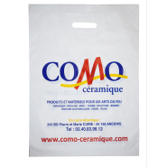 Sac plastique poignées découpées recyclable - 50 à 100 µm - Pour boutiques, fromageries, boucheries, cosmétiques, selleries ou événements_5