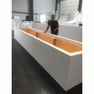 Jardinière / bac rectangle en résine, sur mesure ultra®