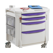 Chariot à pansements robuste en polymère antimicrobien Microban® - facile à nettoyer et à désinfecter - Flexline 131 avec tiroirs et accessoires_5