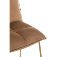 Chaise de bar RATRI - Velours marron, pieds métal en laiton - Style et confort_5