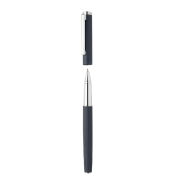 Set de stylos - Parure stylo à bille et roller en aluminium avec corps texturé - Boîte cadeau noire_5