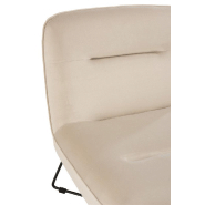 Chaise lounge SEDIA - tissu velours blanc, piétement métal plat - style nordique minimaliste_5