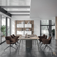 Table de réunion rectangulaire X3 - Officity - 240, Anthracite, Gris_5