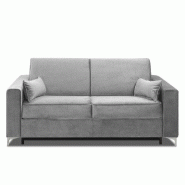 Canapé convertible express Jackson - Matelas comfort Bultex® 12cm, sommier lattes en bois - Coloris gris clair_5