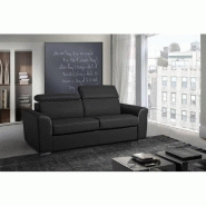 Canapé convertible IMOLA - Ouverture express - Matelas 18 cm - Sommier à lattes RENATONISI - 140x197 cm - Polyuréthane noir_5