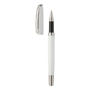 Parure stylo métal - stylo roller et stylo bille en aluminium recyclé - boîte cadeau en papier noir_5