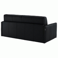 Canapé 2-3 places SUN convertible express - sommier à lattes - matelas 16 cm - revêtement polyuréthane noir_5