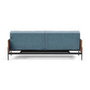 INNOVATION LIVING - Canapé-lit SPLITBACK LAUGE convertible 115x210 cm - Tissu Mixed Dance Light Blue - Accoudoirs noyer_5