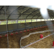 Tunnel d'élevage avec portes, portails et rideaux polycarbonate