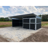 Boxes extérieur avec toit pentu - Écurie extérieure pour chevaux avec toit en appentis ou à pignon_5