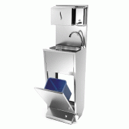Lave-mains avec pédale et distributeur de savon / papier | P 330 mm_5