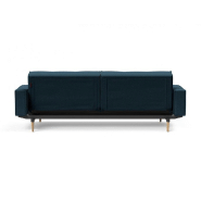 Canapé convertible Splitback Styletto avec accoudoirs - pieds fuseau chêne naturel - tissu Argus Navy Blue - lit 115x210 cm_5