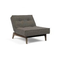 Innovation Living - Fauteuil convertible Splitback Eik - Lit 90x115 cm - Pieds chêne noyer - Tissu Flashtex Dark Grey_5