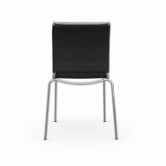 Lot de 2 chaises italiennes AIR - structure en acier chromé - assise en tissu NET noir respirant et lavable_5
