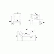 Fauteuil relax électrique GELLIN en microfibre bi-color gris perle et plomb - Têtière électrique et synchronisation assise/dossier_5