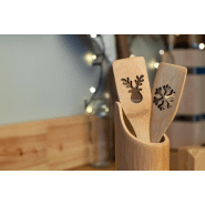 Spatule en bambou - Découpe sapin de Noël - Couleur naturelle - 24g_5