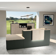 Comptoir d'accueil bi-colore avec PMR Delta et réhausse - Gauche, Noir, Non, 282, Acacia clair_5