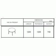 Table de réunion ronde Ogi - MDD. - 120, Anthracite, Aluminium satiné_5