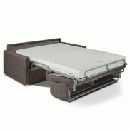 Canapé convertible express DANDY - Matelas Comfort BULTEX® 140cm - Mono assise capitonnée - Velours taupe_5