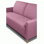 Canapé convertible OGGETTO - Matelas 16 cm - Système express - Sommier à lattes 160 cm - Velours rose - RENATONISI_5