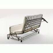 Canapé convertible Margarita - Tissu tweed gris silex - Matelas mémoire 20 cm - Ouverture express - Lattes 160 cm_5