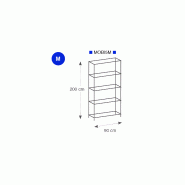 Étagère métal chromé 5 tablettes 90 cm_5