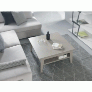 Table basse relevable BRIGHTON gris taupe 80x80 cm - Design moderne avec plateau en bois stratifié_5