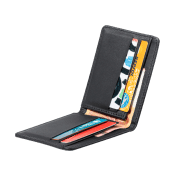 Portefeuille en polyester RPET - Protection RFID - 6 compartiments pour cartes de crédit - Noir_5