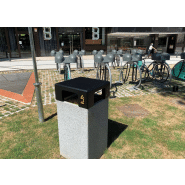 Poubelle publique Kube PA672S - béton gris granite, couvercle acier traité anticorrosion_5