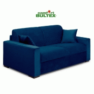 Canapé convertible express VOLOUTO - Matelas comfort BULTEX® 140x195cm - Sommier lattes RENATONISI - Velours bleu_5