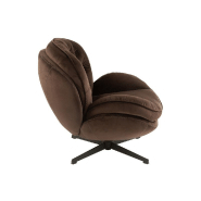 Fauteuil relax Marianah marron - style contemporain avec structure en bois et assise capitonnée en velours_5