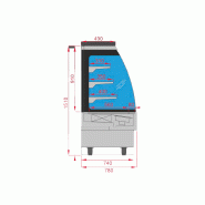 Vitrine réfrigérée semi-verticale LUNA EUROVITRINE - 4 dimensions disponibles, froid positif ventilé, 1m20 à 2m40, inox, italien_5