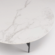 Table basse ronde DILA 78 cm - plateau effet marbre robuste et design moderne_5