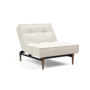 Innovation Living - Fauteuil Splitback Styletto Convertible Lit 90x115 cm - Pieds Fuseau Noyer - Tissu Bouclé Off White_5