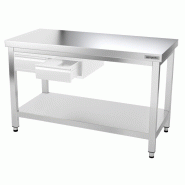 Tables Inox centrales Premium avec Etagère - P 600 mm | Ggm - 1400_5