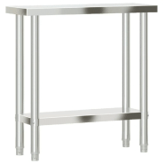 Vidaxl table de travail de cuisine 82,5x30x85 cm acier inoxydable 376451_5