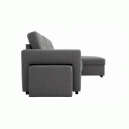 Canapé d'angle réversible convertible LIDO gris foncé avec coffre de rangement et pouf inclus_5