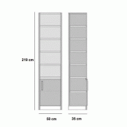 Composition lit escamotable Vertigo taupe mat - largeur 311 cm - couchage 90x200 cm avec rangements intégrés_5