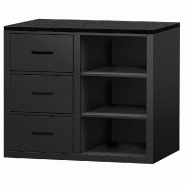 Comptoir-caisse MADRID - 1000 mm - Plateau de travail en granit noir - Noir mat_5