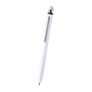 Stylo bille twist antibactérien avec stylet - plastique blanc - encre bleue_5