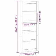 Vidaxl porte de grange blanc 80x1,8x204,5 cm bois massif de pin 824614_5