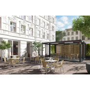 Bungalow terrasse adaptable pour espaces extérieurs avec bardage mélèze