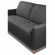 Canapé convertible OGGETTO - Matelas 16 cm - Système express - Sommier à lattes 120 cm - Velours noir - RENATONISI_5