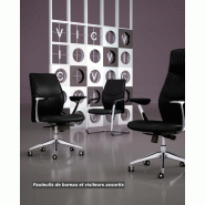 Fauteuil de Direction cuir VIC - Mobel Linea - cuir noir_5