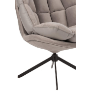 Fauteuil relax pivotant Pietra - tissu gris métallisé - design contemporain - structure bois massif et piètement en métal noir_5