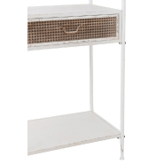 Étagère AKIBE - 1 tiroir, 4 tablettes en métal blanc - Design classique et pratique_5